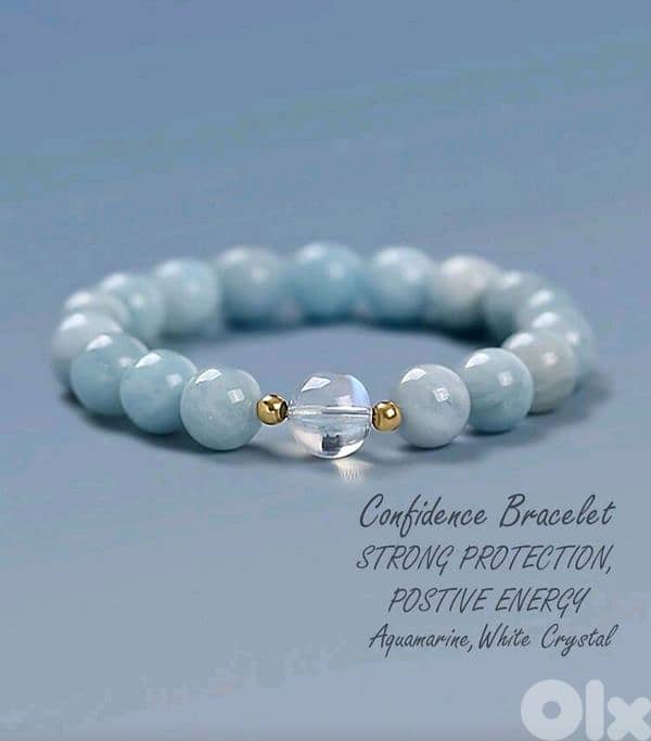 Natural Aquamarine Gem Stone Bracelet , best gift 0