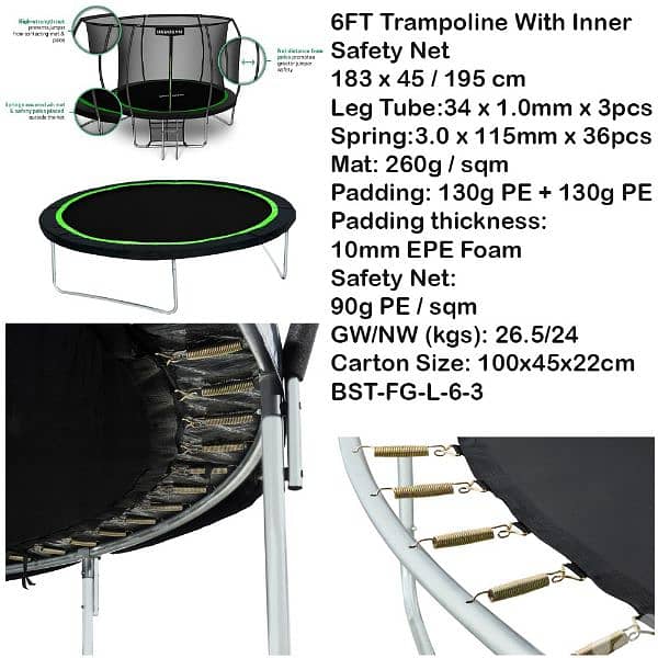 6 feet trampoline ترامبلين 1
