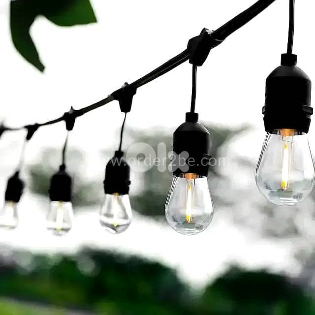 Heavy-Duty E27 Outdoor String Light Cable – Weatherproof & Linkable 0