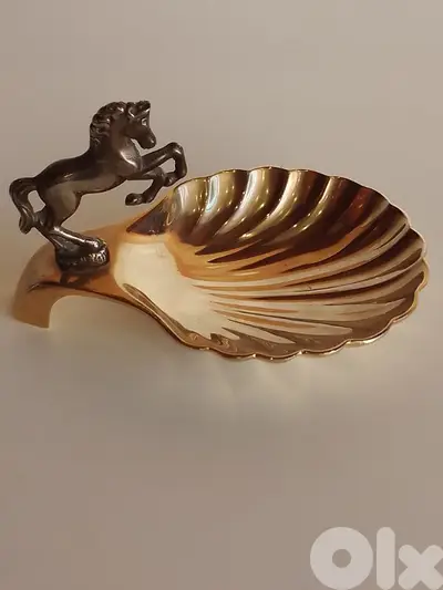 Vintage ZBA Silver Plated Seba horse and shell trinket dish