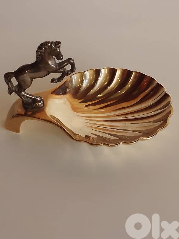 Vintage ZBA Silver Plated Seba horse and shell trinket dish 0