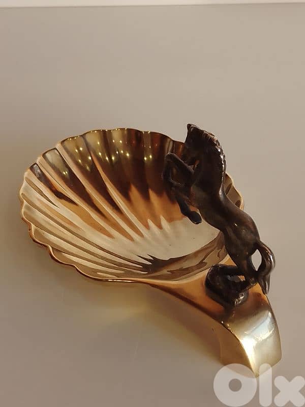 Vintage ZBA Silver Plated Seba horse and shell trinket dish 3