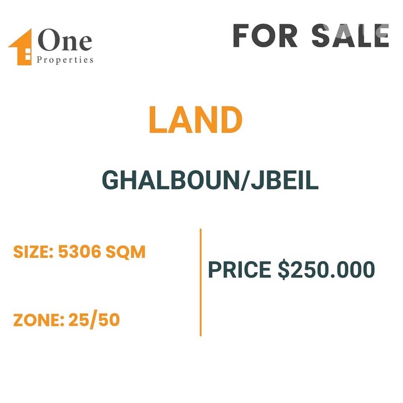 LAND FOR SALE IN GHALBOUN/JBEIL 0