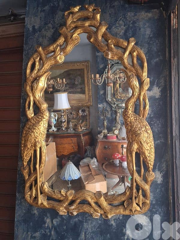 antique wooden mirror 0
