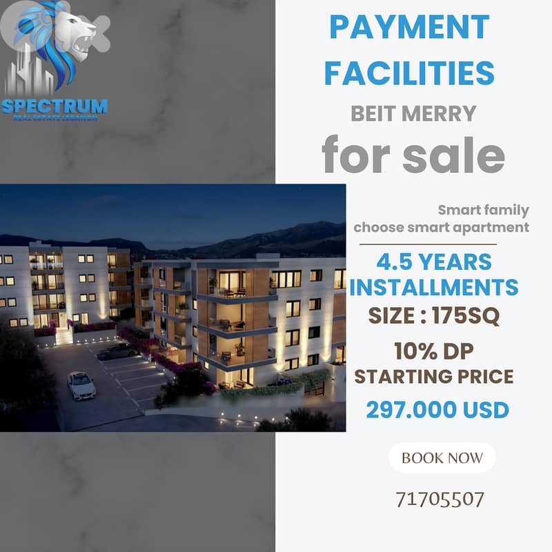 UNDER CONSTRUCTION APARTMENT FOR SALE IN BEIT MERRY 10% D. P, (BM-249) 0