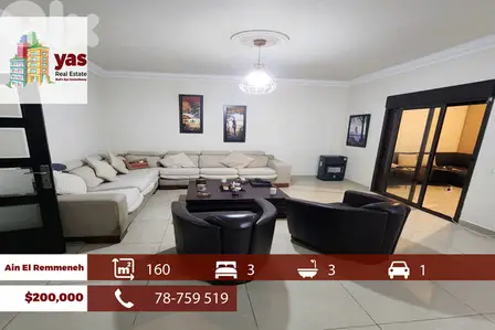 Ain El Remmeneh 160m2 | Calm Area | Well Maintained | OH