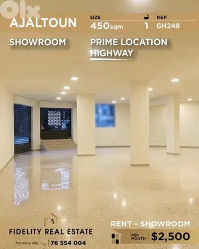 Showroom for rent in Ajaltoun  GH248 معرض للإيجار في عجلتون