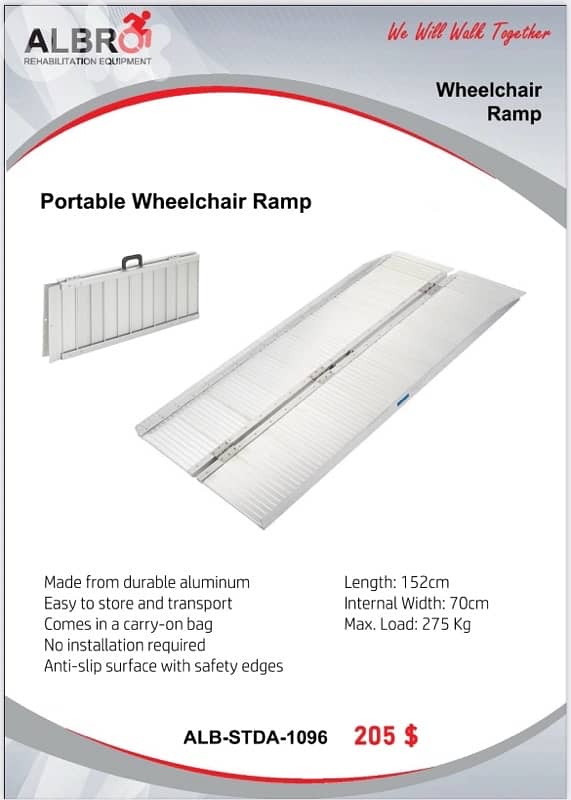 Portable Wheelchair Ramp Aluminum 0