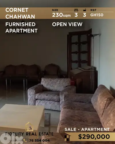 Apartment for sale in Ain Aar GH150 شقة  للبيع في قرنة شهوان