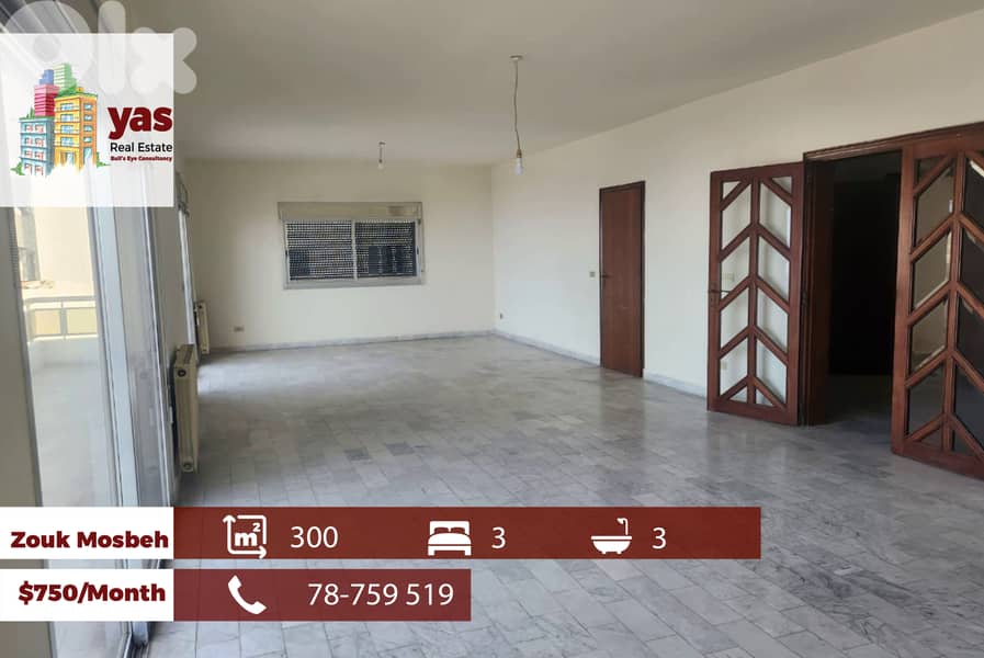 Zouk Mosbeh 300m2 | Rent | Calm Street | Open View | JA 0