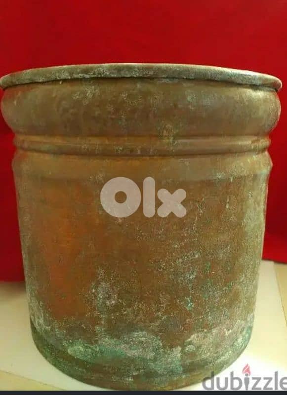 Very old copper cache pot (round), Price is final 0