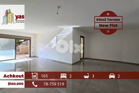 Achkout 165m2 | 60m2 Terrace | Brand New | Mountain View | Calm | DA