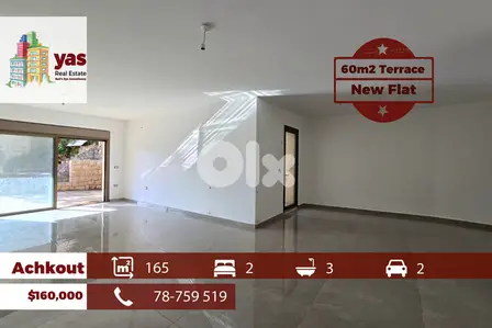 Achkout 165m2 | 60m2 Terrace | Brand New | Mountain View | Calm | DA