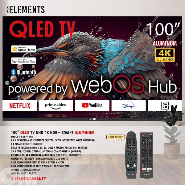 QLED KB ELEMENTS 100' Smart UHD HDR+ 0