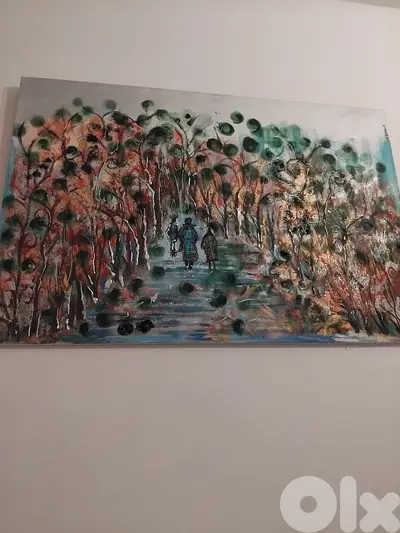 رسم زيتي على القماش يدويه