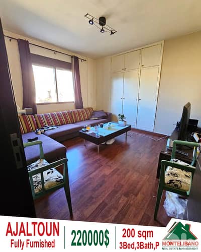 Fully Furnished 200 sqm Apartment For Sale in Ajaltoun (عجلتون) + View