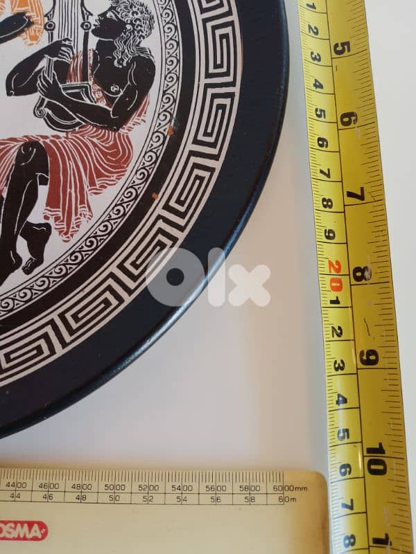 Vintage Large Greek Retro Hand Painted Hanging Plate 26 cm 7