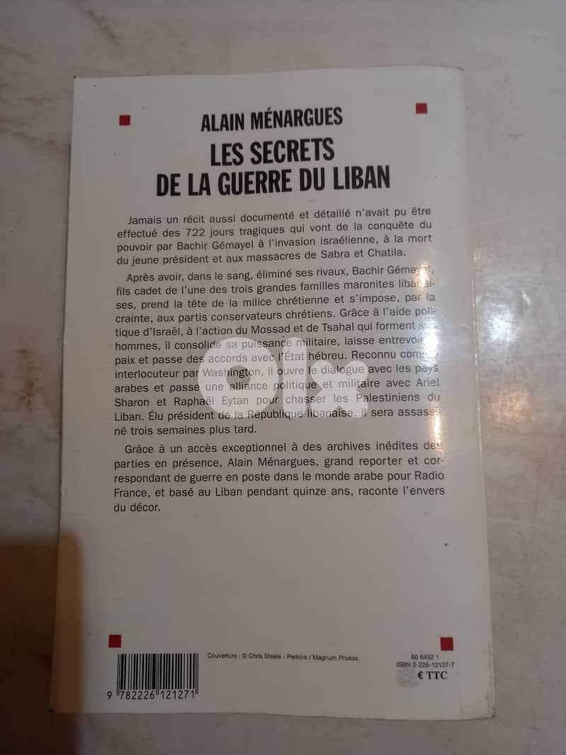 Les secrets de la guerre du Liban Author: Alain Ménargues 554 pages 3