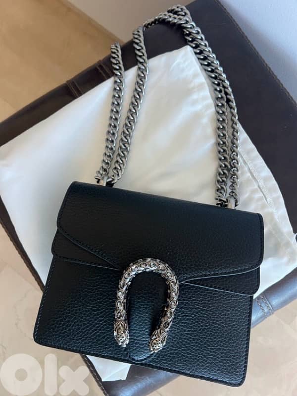 Gucci dionysus black genuine leather mini bag brand new (not used) 2