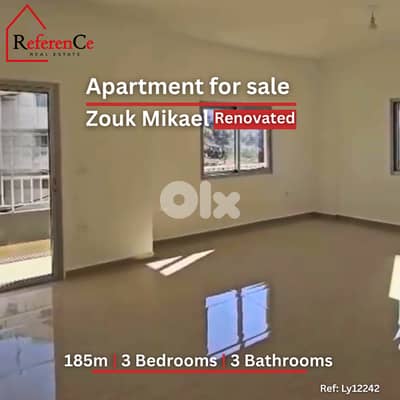 Renovated apartment in zouk mikael شقة في زوق مكايل للبيع