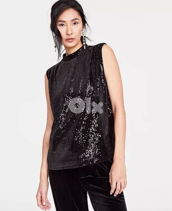 medium sequins black top size medium 0