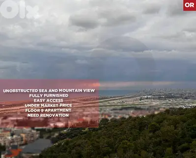 sea, mountain view, under market price, bchamoun/بشامون  REF#OR131498