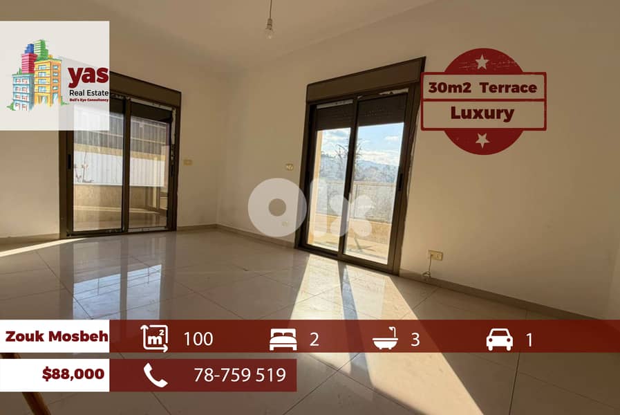 Zouk Mosbeh 100m2 | 30m2 Terrace | Luxury | New Flat | EL/IV 0