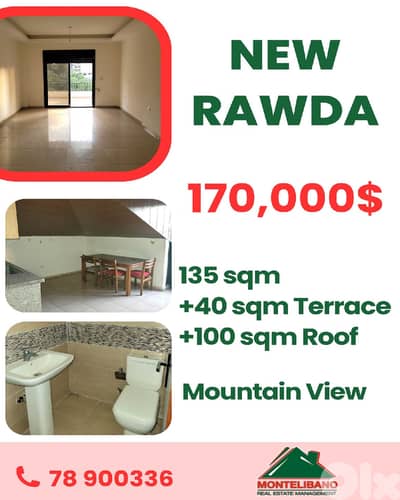 135sqm Apartment For Sale in New Rawda with 100sqm Roof+ 40sqm Terrace