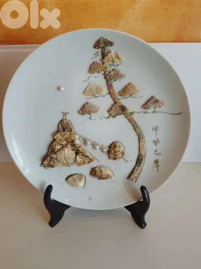 Vintage Japanese Kose-shima Signature Handmade Mother of Pearl Plate