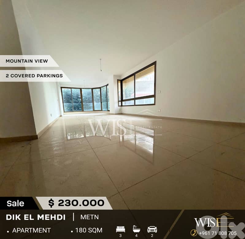 180 SQM Simplex for SALE in Dik El Mehdi! 0