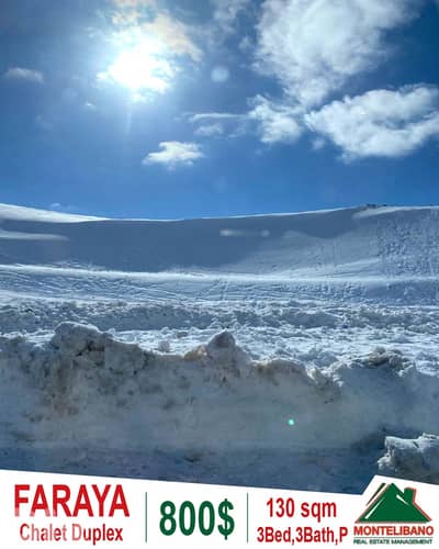 Fully Furnished 130sqm Chalet Duplex ForRent in Faraya(فاريا)+OpenView