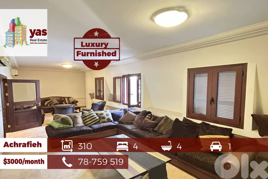 Achrafieh / Tabaris 310m2 | Fully Upgraded |Furnished | Rent|yWI/TYT | 0