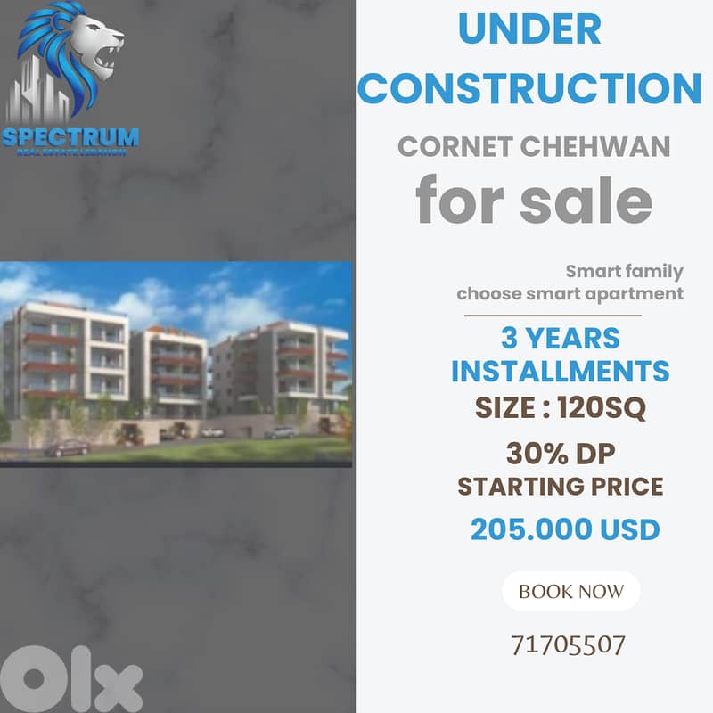 UNDER CONSTRUCTION IN CORNET CHEHWAN PRIME 30% DOWN PAYMENT, (CH-152) 0