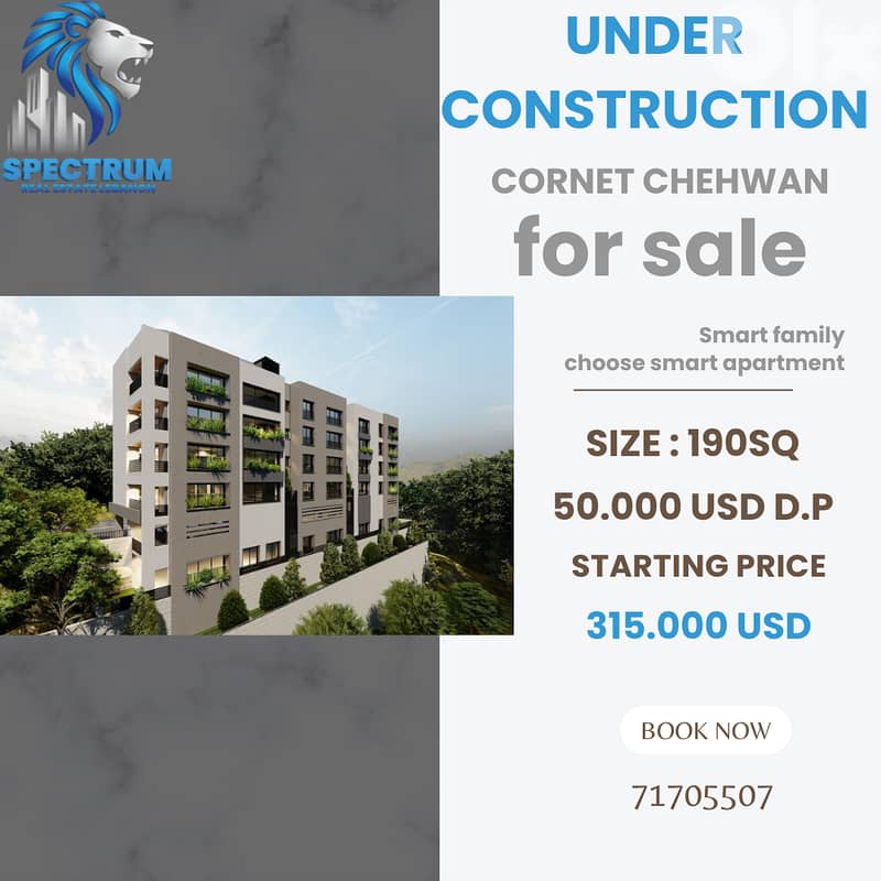 UNDER CONSTRUCTION  IN CORNET CHEHWAN PRIME 3 BEDS, (CH-155) 0