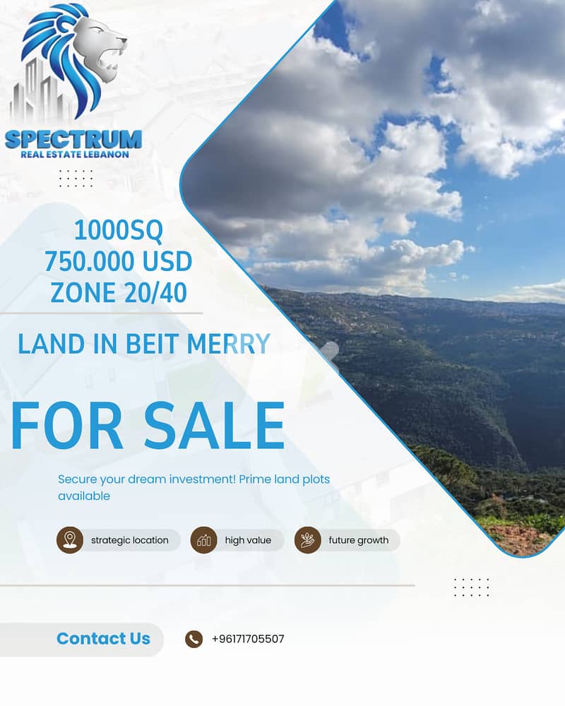 1000Sq LAND | NABEH EL SAADEH | FULL SEA VIEW |, ZONE 20/40, (BM-258) 0