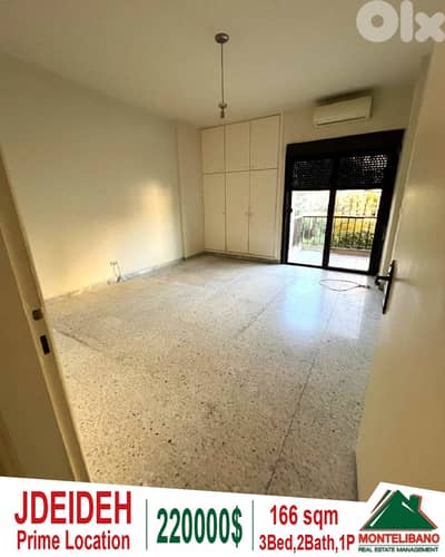 Prime Location 166 sqm Apartment For Sale in Jdeideh(جديدة)+ Open View
