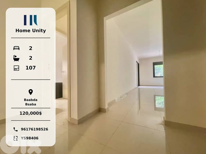 brands new apartment for sale in baabda -bsaba 0