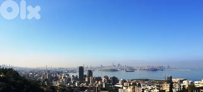6100 SQM Land in Naccache + Open Sea & Beirut Bay View-Non-Obstructive