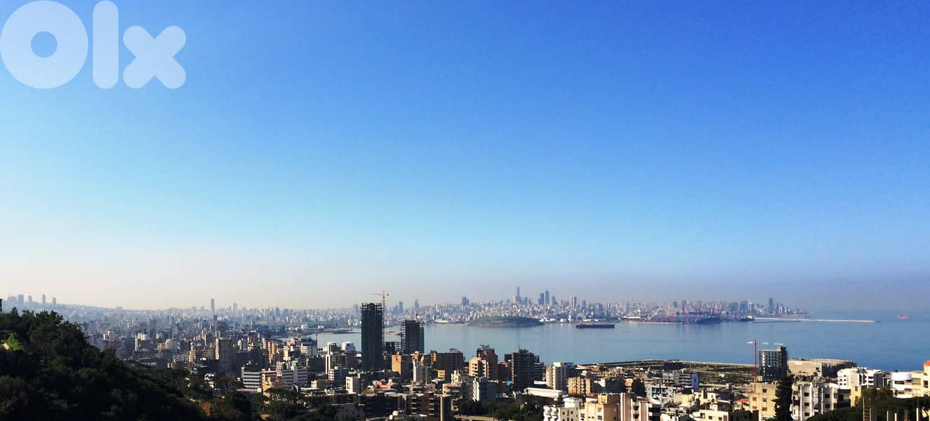 6100 SQM Land in Naccache + Open Sea & Beirut Bay View-Non-Obstructive 0
