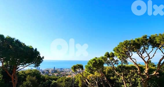 Unique land Rabieh residential for villa with beautiful sea view