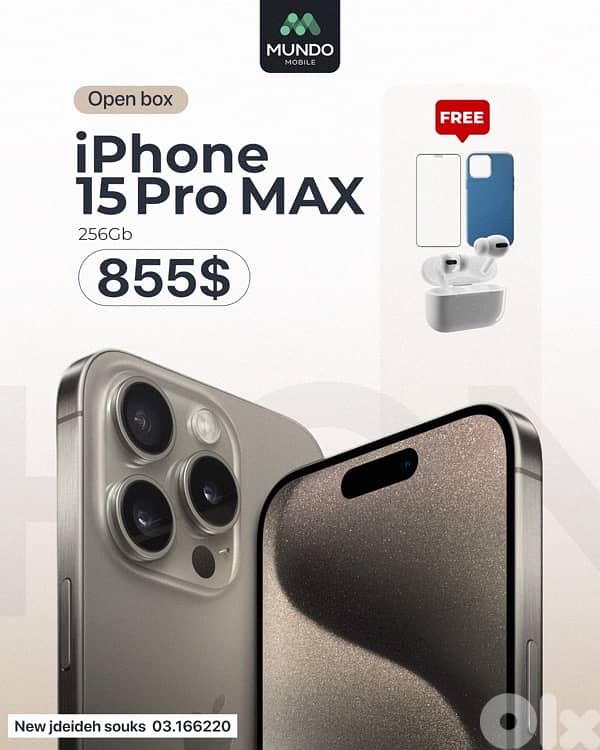 iphone 15 pro max 256 100% original 0