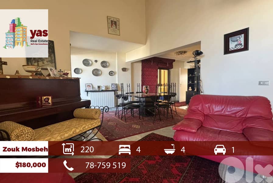 Zouk Mosbeh 220m2 | Sea View | Well Maintained | EL | 0