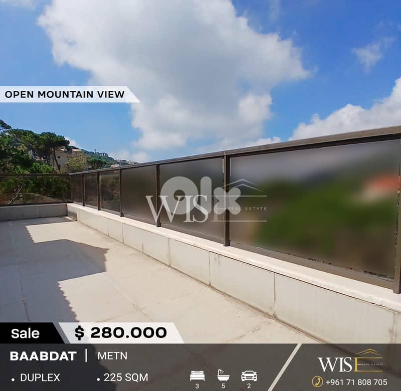 Stunning 225 SQM Duplex for SALE in Baabdat! 0