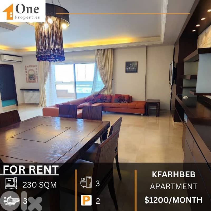 APARTMENT FOR RENT IN KFARHBEB 0