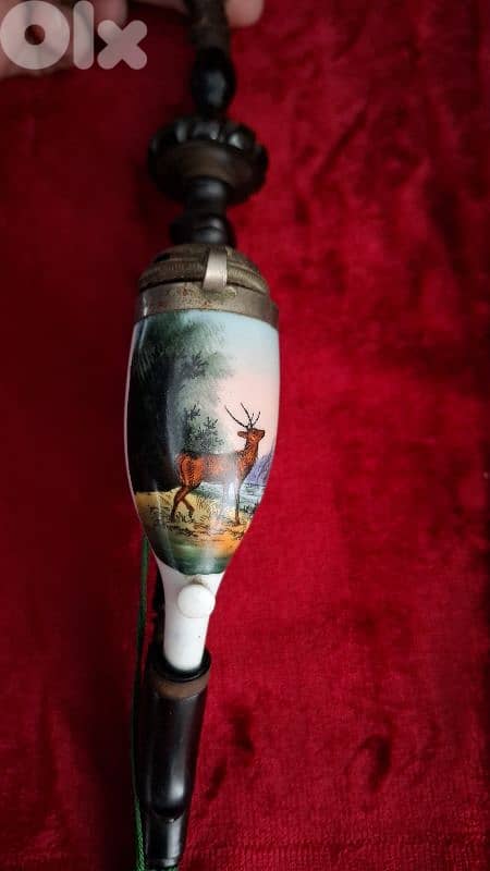 Rare 19th-Century Imperial Hunter’s Pipe – Hand-Painted Porcelain 0