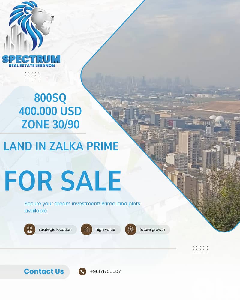 LAND IN ZALKA PRIME / SEA VIEW / ZONE 30/90, (ZL-195) 0