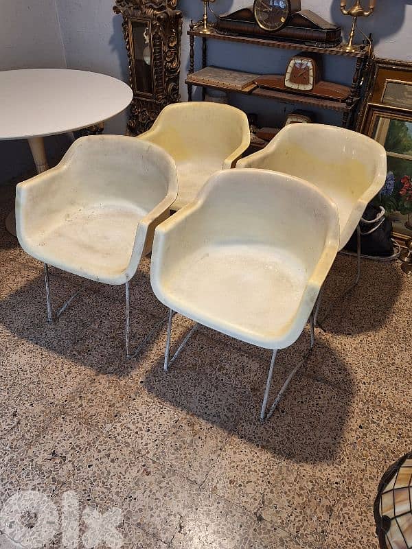 vintage 4 grosfillex made in france stamped chairs 2