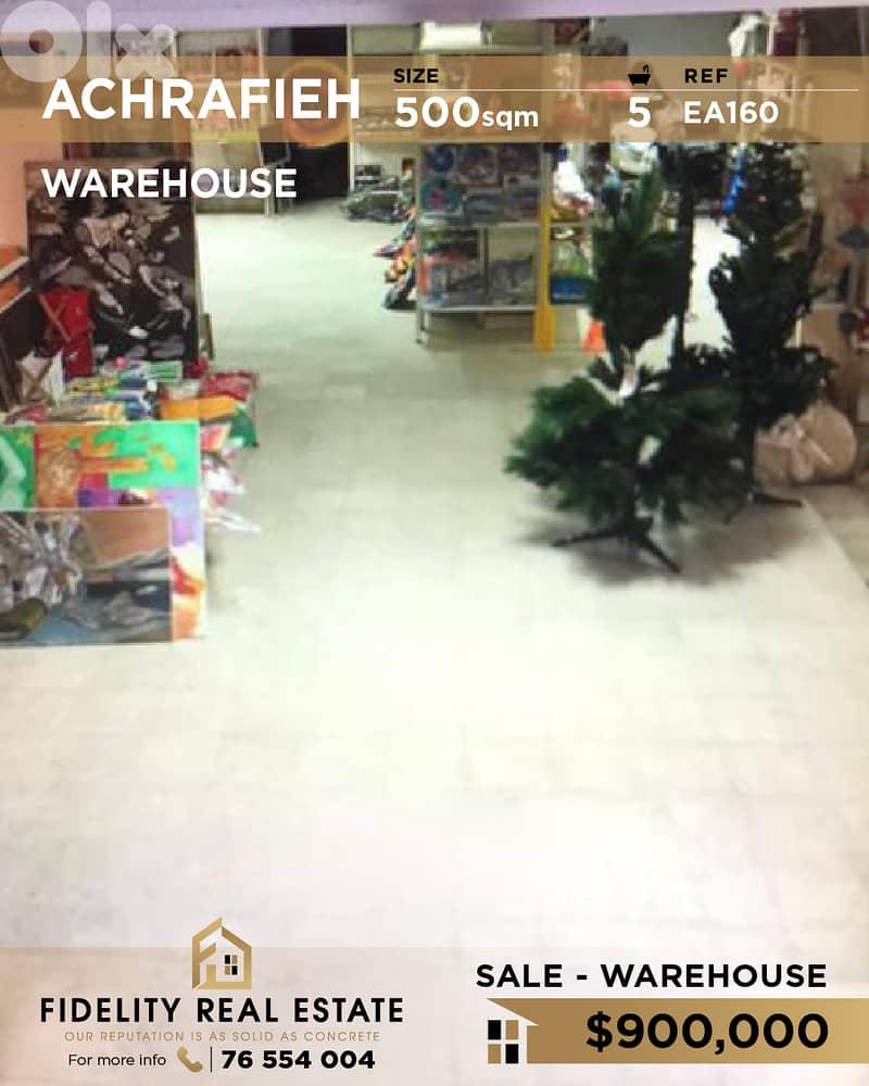 Warehouse for sale in Achrafieh EA160 مستودع لبيع في الأشرفية 0