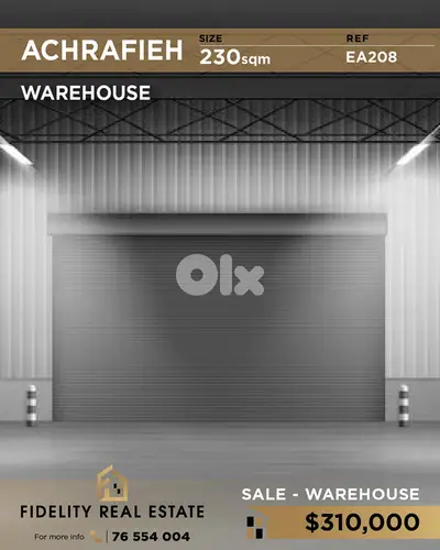 Warehouse for sale in Achrafieh EA208 مستودع  للبيع في الأشرفية