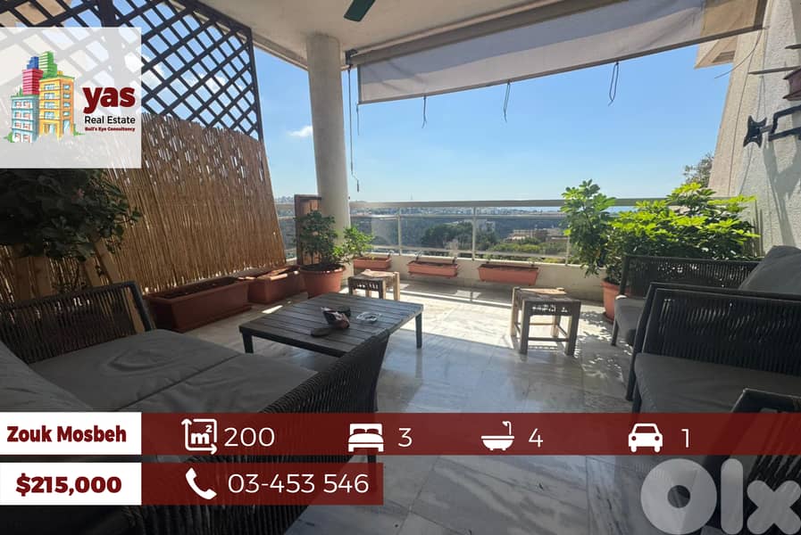 Zouk Mosbeh 200m2 | Well Maintained| Panoramic View |Prime Location|EL 0
